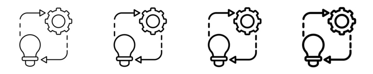 Project Implementation  Icon Set Different Style Collection
