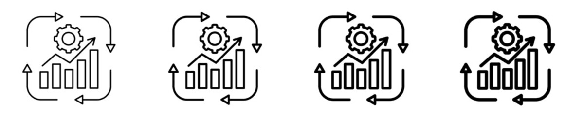 Continuous Improvement  Icon Set Different Style Collection
