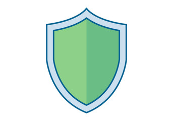 Escudo de seguridad en tonos verdes y azules para conceptos de protecci&oacute;n y defensa digital