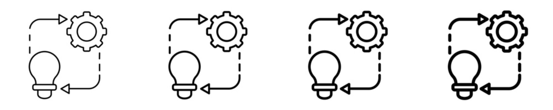 Project Implementation  Icon Set Different Style Collection
