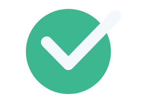 C&iacute;rculo de color verde con una marca de verificaci&oacute;n blanca en el centro para conceptos de aprobaci&oacute;n y &eacute;xito