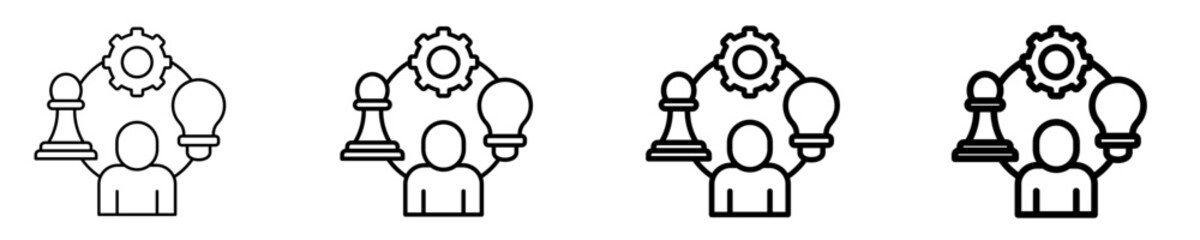 Adaptive Business Strategy  Icon Set Different Style Collection
