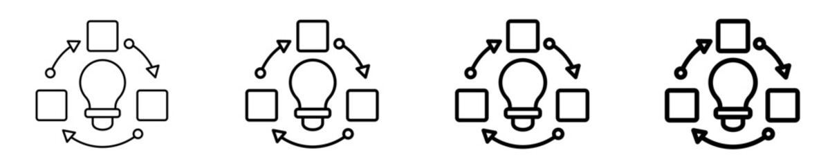 Organizational Learning  Icon Set Different Style Collection
