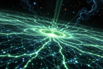 Futuristic Energy Vortex with Digital