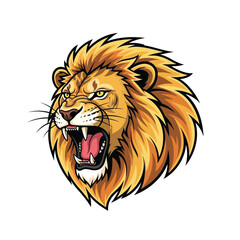 Fototapeta premium A roaring lion mascot head