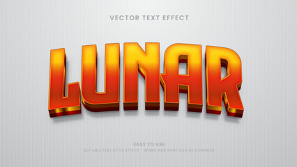lunar editable text effect 3d vector