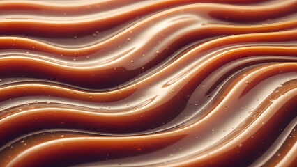 Brown Caramel Liquid Waves Flowing Texture Macro