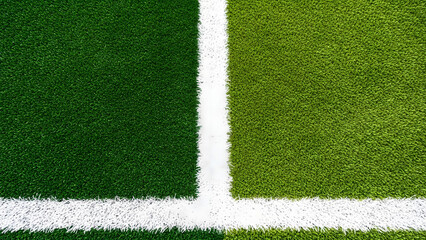 Artificial Turf Field Green Grass White Lines Overhead Texture