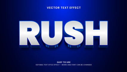 rush editable text effect 3d vector