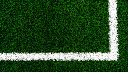 Artificial Turf Field Green Grass Line Top View Corner Mark