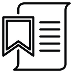 Bookmark Icon Line Vector Illustration