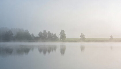 foggy morning on the lake