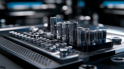 Modern tech circuit board detail.