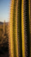 Closeup of Desert Cactus Spines.