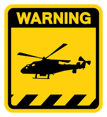 Helicopter Landing Area Warning Sign, Vector Illustration, Isolate On White Background Label. EPS10