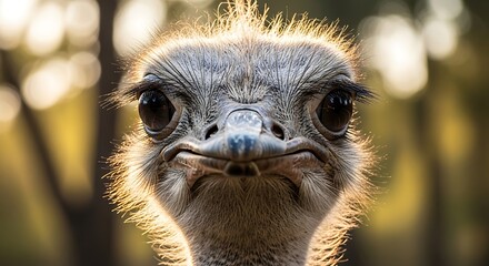 Ostrich Portrait Close Up.