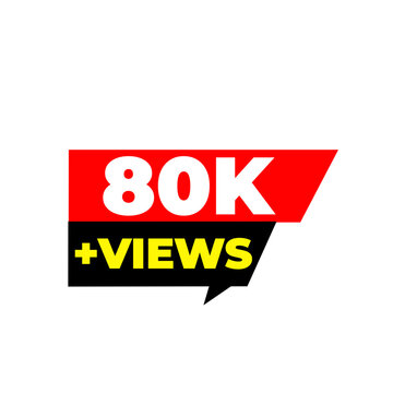 80K online milestone sticker, creator traffic badge, streaming audience icon, media performance mark, digital influence