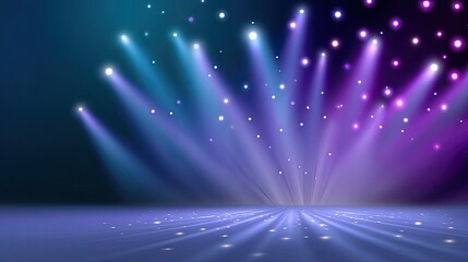 Obraz premium Vibrant Light Rays and Bokeh Effect with Colorful Background for Stage or Event Background, Suitable for Various Creative Projects and Visual Presentations