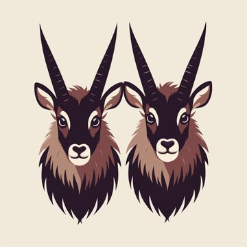 flat illustration of saola animal