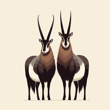 flat illustration of saola animal
