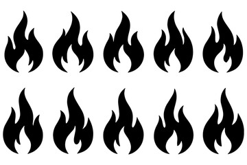 fire flames set,
Flame Icon Pattern Set &ndash; Fire Energy, Heat & Warning Design Vector