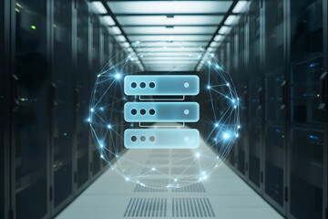 Modern data center with networked servers