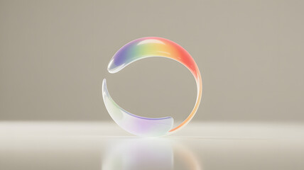 Vibrant prismatic reflection on minimalist surface