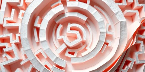 Intricate paper maze design, complex pathways, folded paper texture,  geometry,  folded