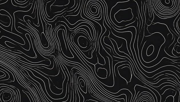 Abstract, seamless pattern of winding, concentric lines, suggesting topography or flow on a dark background