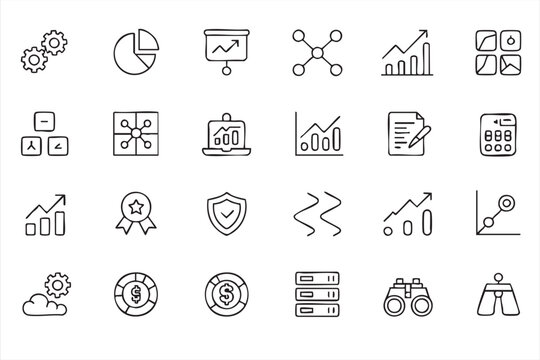 Financial Reporting Outline Icons for Performance Monitoring Tools