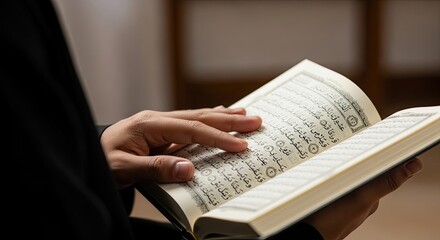 Sacred Scripture: A person reads the pages of a holy text. a person in deep concentration and respect. a symbol of faith and devotion.