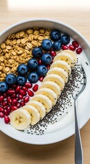 Healthy Yogurt Parfait with Granola and Fruit.