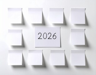 Paper Notes Planning Board with Focus on 2026