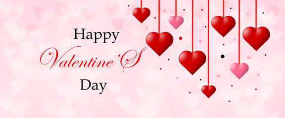 Valentine valentines day banner background. valentines day greeting card with hearts