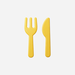 3d Realistic Spoon and Fork vector illustration