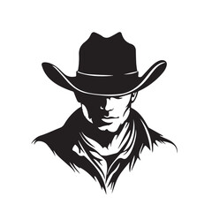 silhouette of cowboy with hat