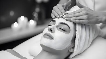 Serene spa treatment with skilled therapist providing facial massage to a relaxed woman