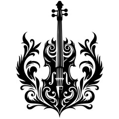 Devil's violin silhouette