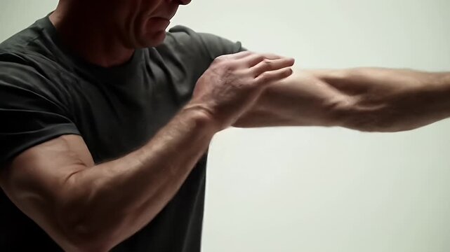Demonstration of Self-Defense Techniques Against Invisible Opponent in Studio