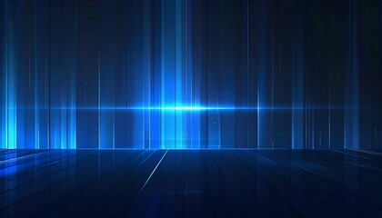 Abstract blue light streaks and grid background.