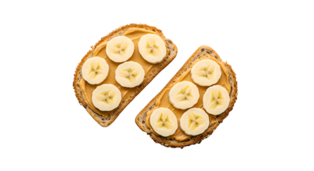Sliced Banana on Toasted Bread.