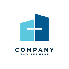 Church logo icon design illustration