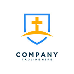 Church logo icon design illustration