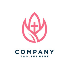 Church logo icon design illustration