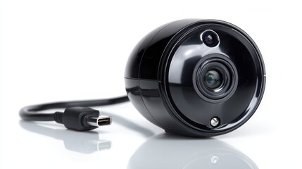 Front-facing web camera on white background studio shot product photo