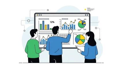 vector illustration of business people with speech bubbles