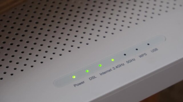 wireless router internet signal lights flashing on modem