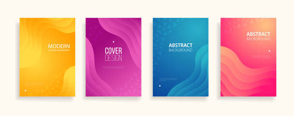 modern background design with trendy and vivid vibrant color. blue violet red orange green placard poster vector cover template