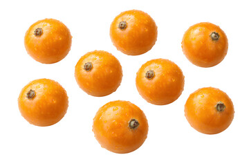 fresh cape gooseberries also known as golden berry or inca berry arranged as a clean studio composition isolated on transparent background representing exotic healthy superfood concept, extracted, png