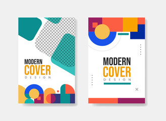 Modern Cover Design: Vibrant geometric shapes blend with bold typography in this eye-catching cover design. It's a fresh take on modern aesthetics.